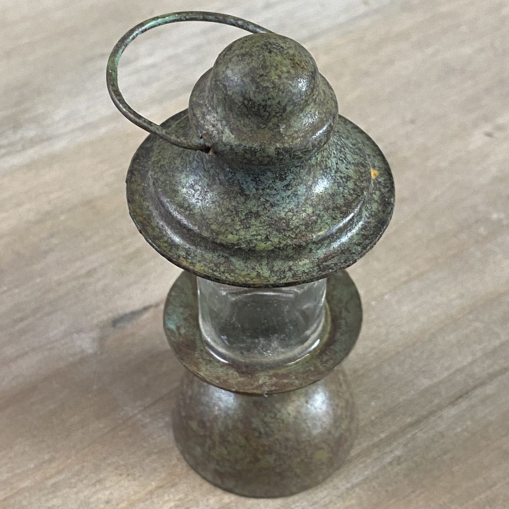 Weihnachtbaumschmuck/  Hängedeko Laterne aus Blech antik patiniert