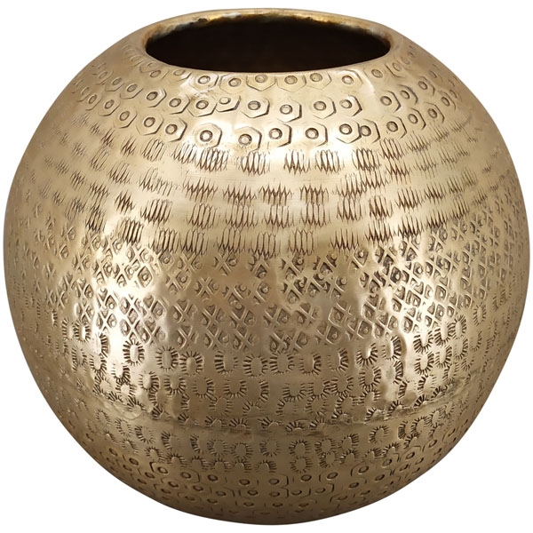 Vase Iride, gold, Aluminium, 25x25x25 cm