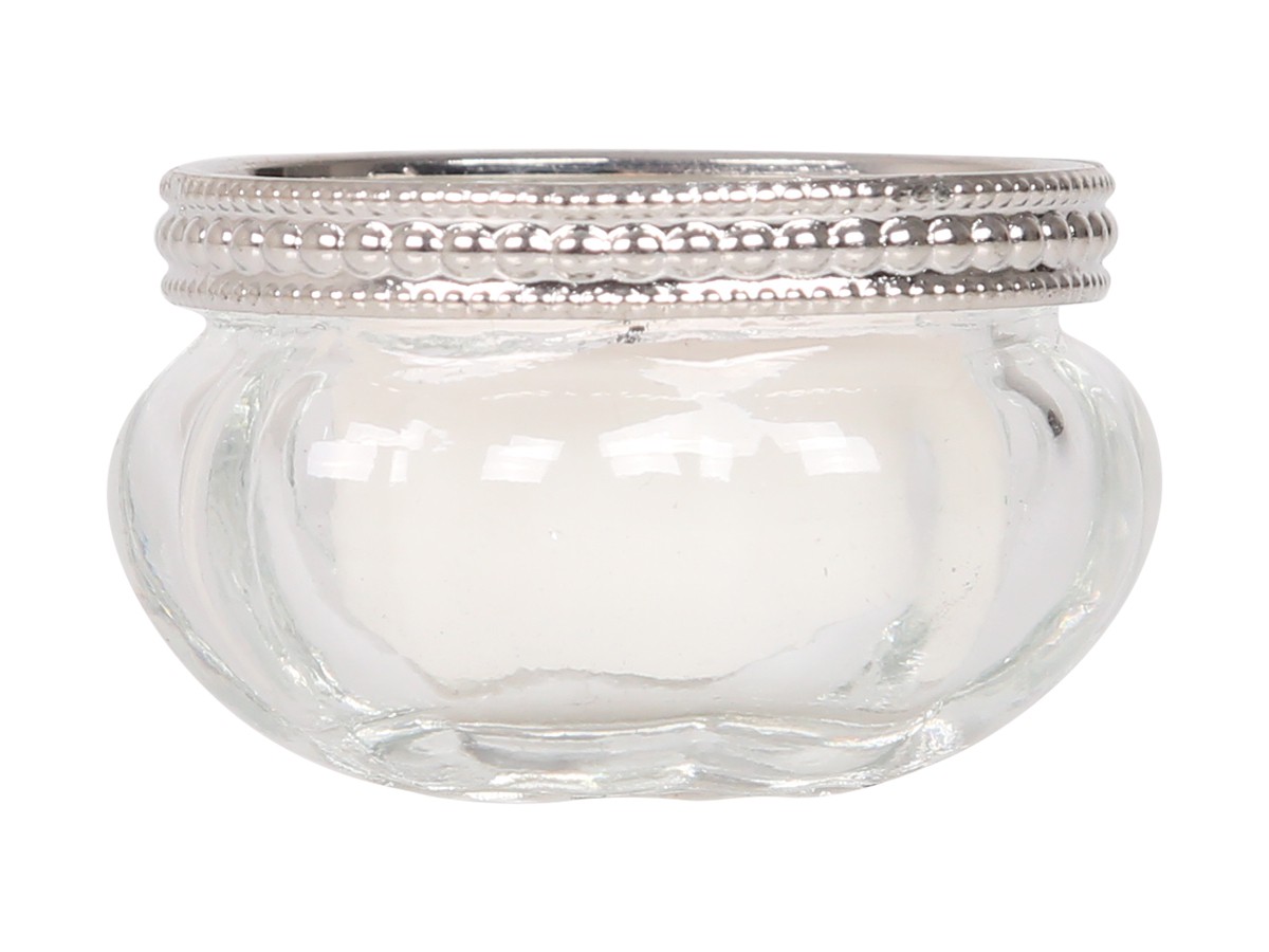 Teelichthalter mit Perlenkante Chic Antique