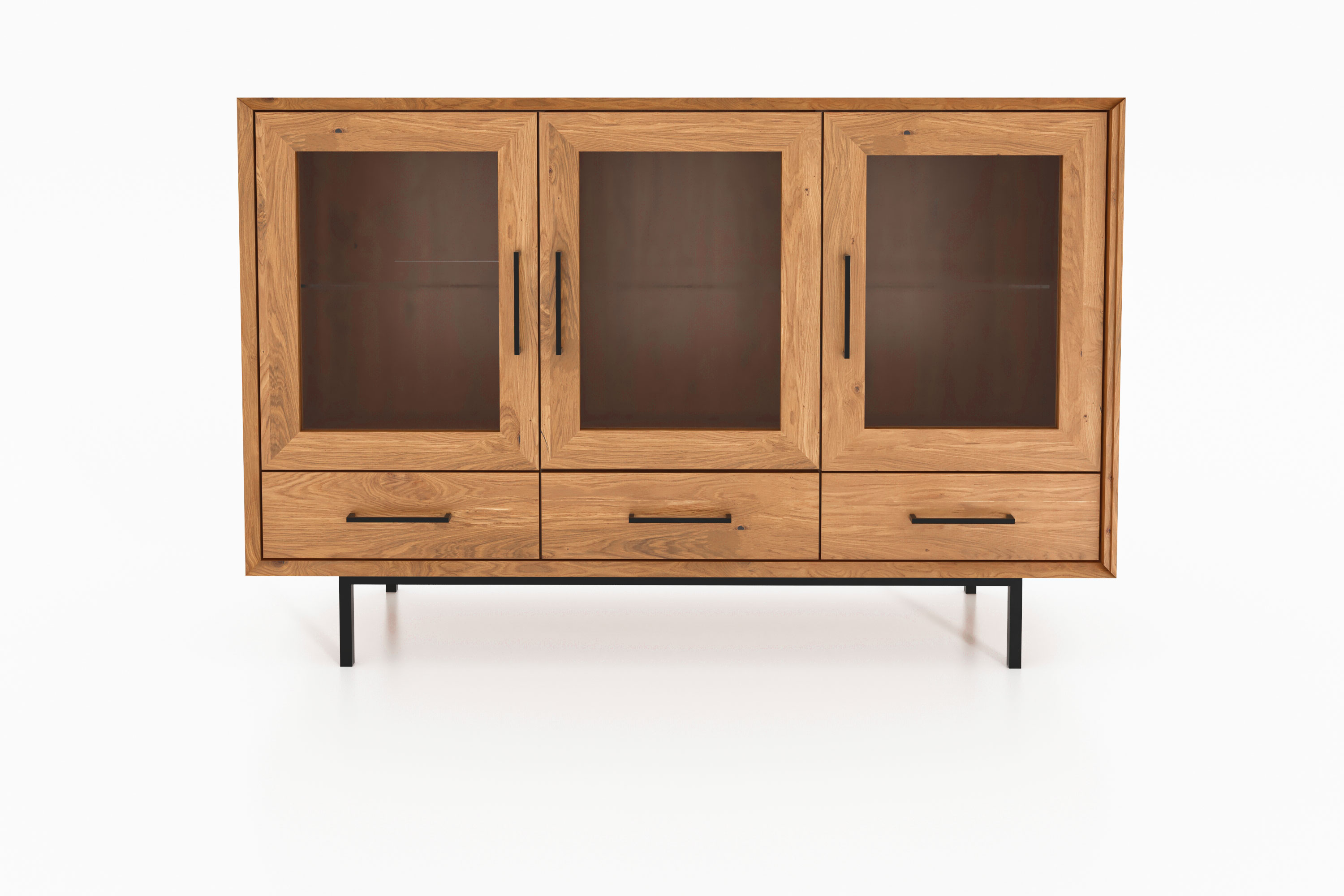 Vitrinenschrank - Anrichte  3 Türen & 3 Schubladen / Abies 2749