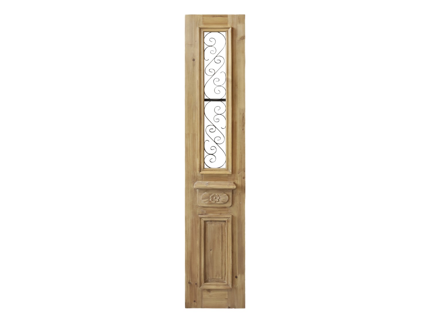 schmaler Fensterladen mit Schnitzerein und Dekor Chic Antique