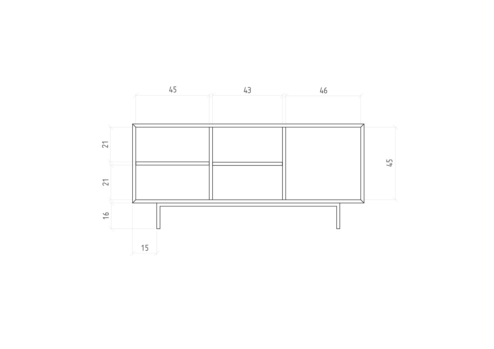 Sideboard mit Freifach  Abies 2726
