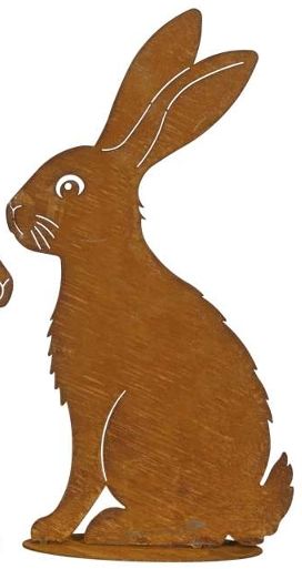 Gartenfigur „Hase“ aus Eisen – Edelrost Deko zum Stellen (Modell 2)