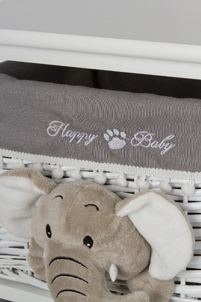 Kommode Happy Elefant, weiß/grau, mit 3 Kör