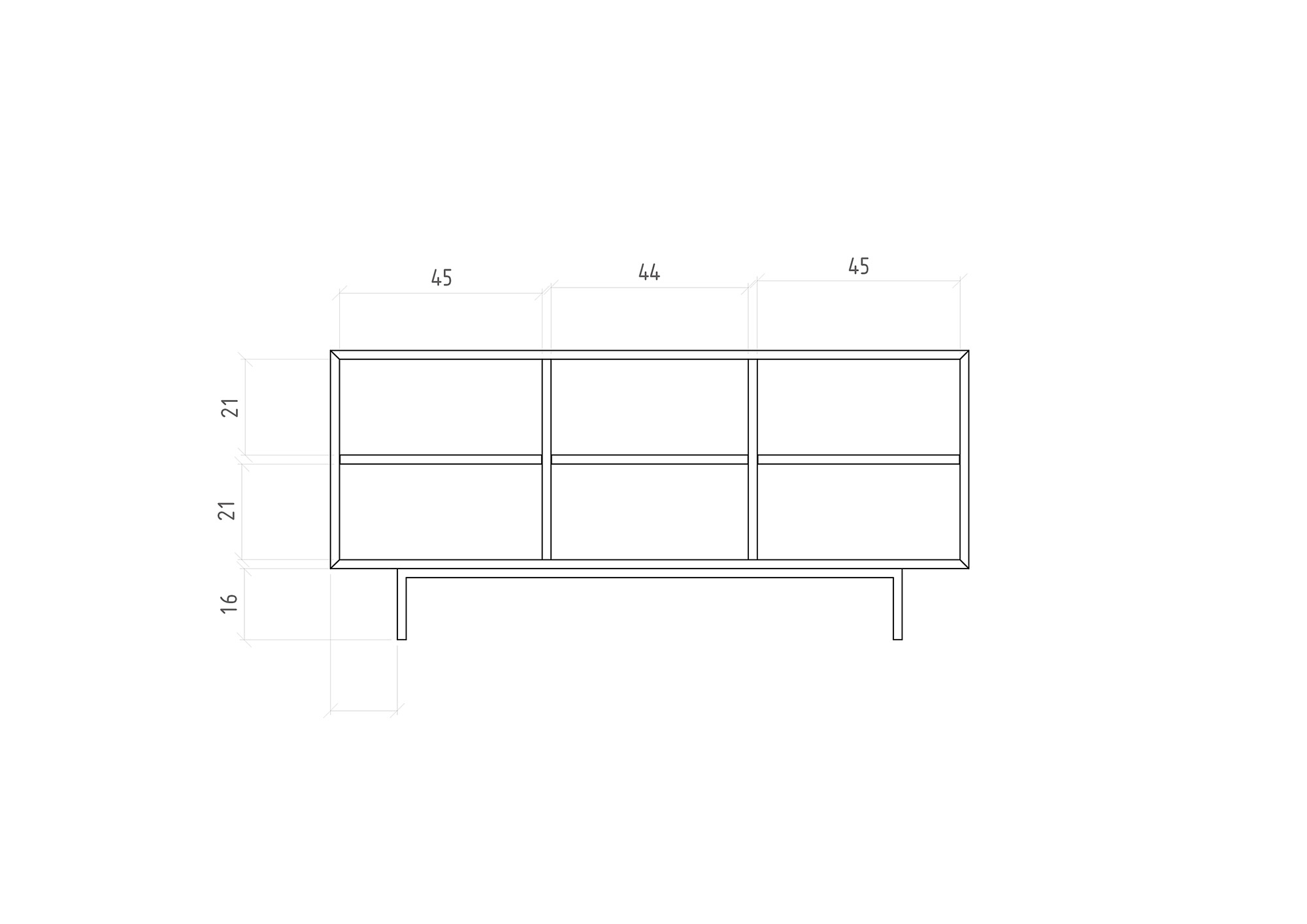 Sideboard mit 3 Türen / Abies 2723