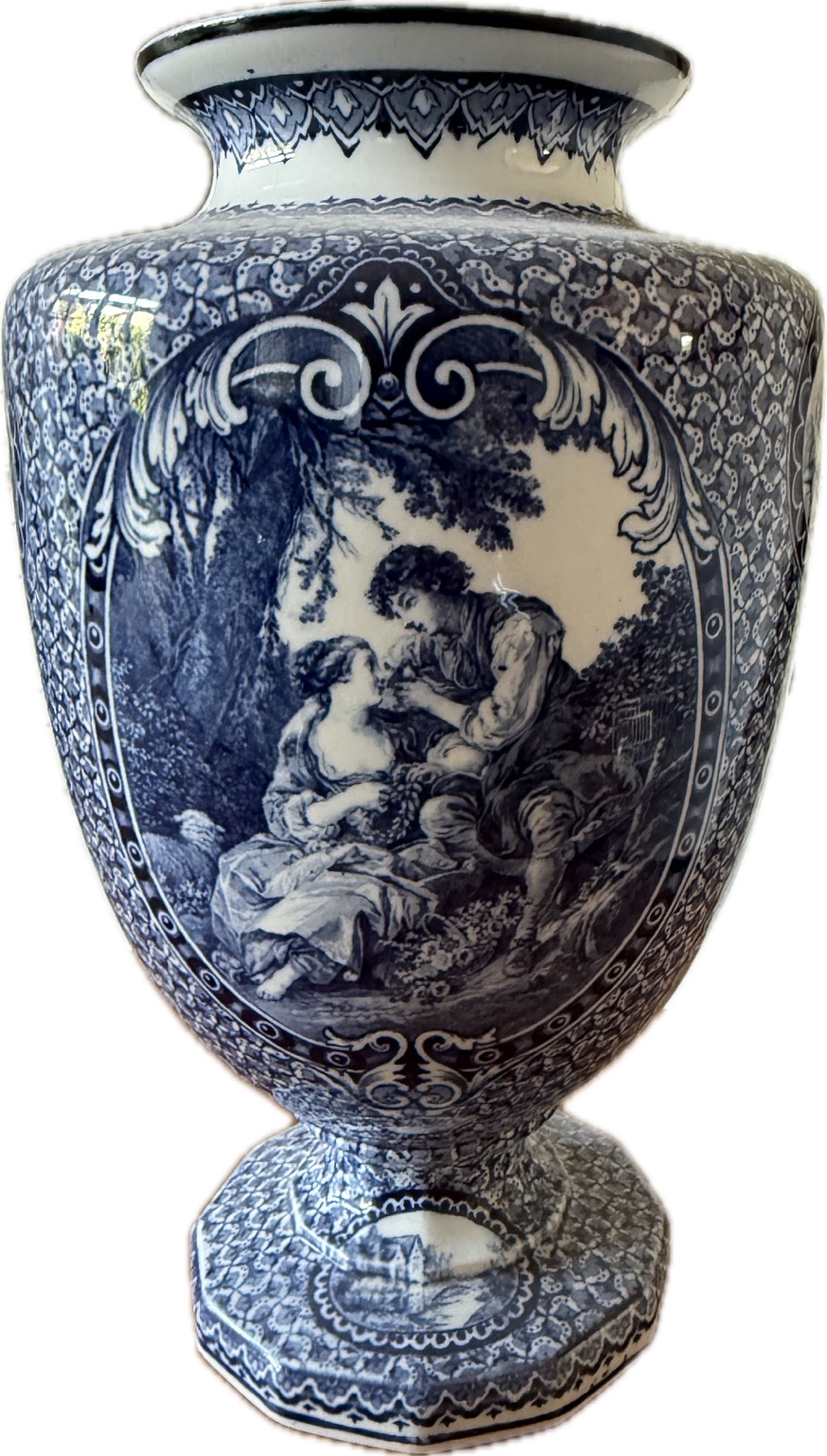 Antike Porzellanvase von Franz Anton Mehlem Bonn – Decor L.XVI. | WUNDERBAAReS.de