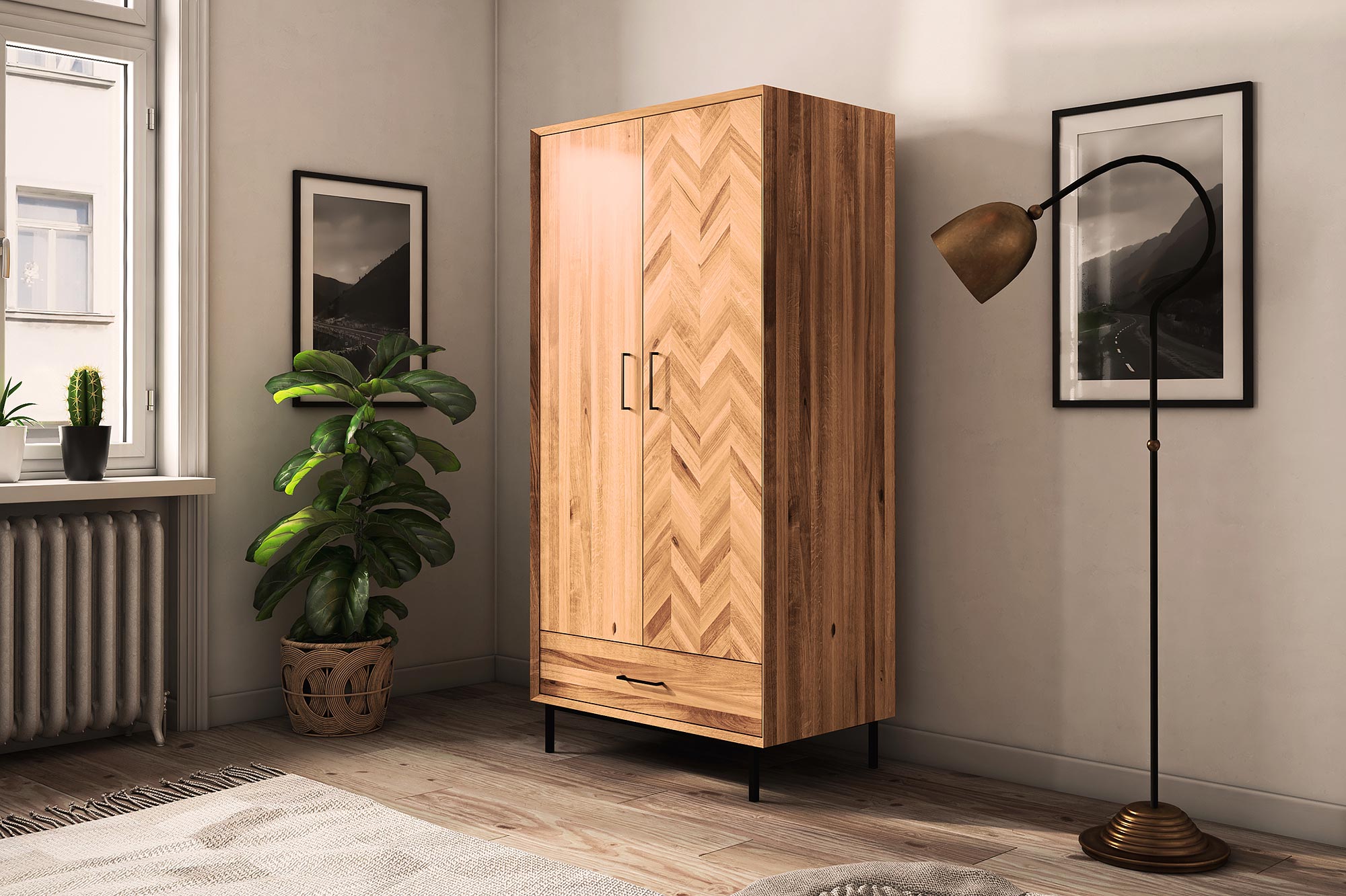 Kleiderschrank / Wäscheschrank / Einlegeböden & Schublade / Abies 2761