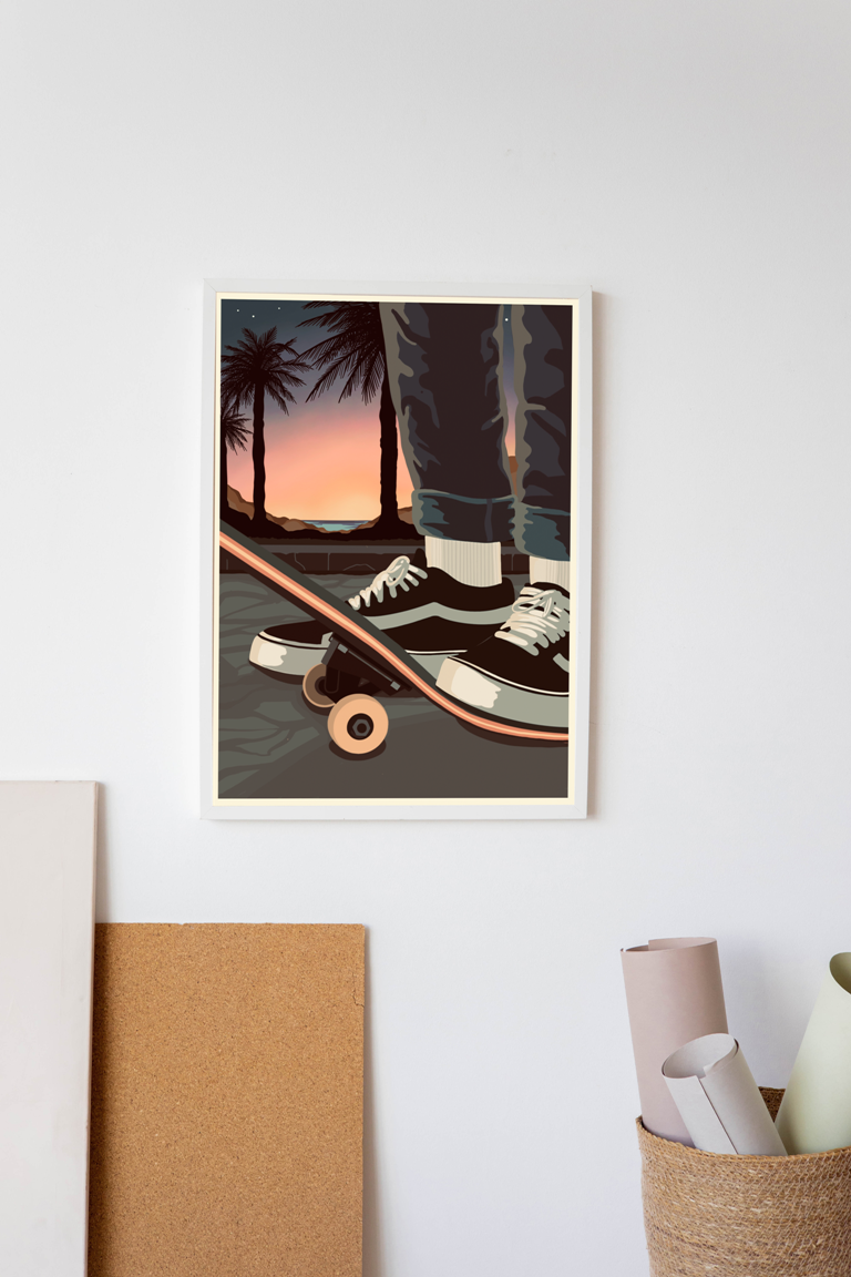 Poster SKATER im Vintage-Look / DIN A3