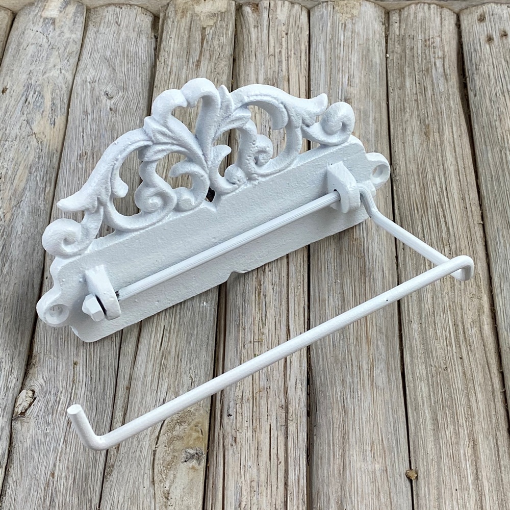 Klopapierhalter "CHIARA" aus Gußeisen weiss lackiert