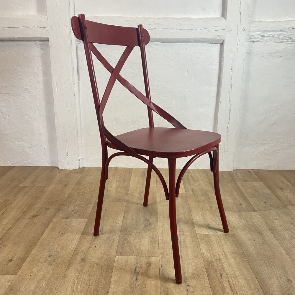 Metallstuhl "LARA RED" / VINTAGELOOK patiniert