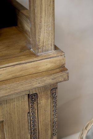 Marseille Regal mit 4 Fächern & 2 Türen – Naturholz – Chic Antique