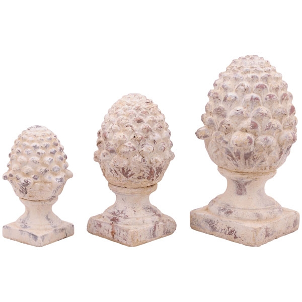 Zapfen Valo, creme/weiß, 21x19,5x35,5 cm Zement
