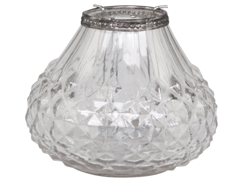 Kerzenhalter Glas / Metalleinsatz