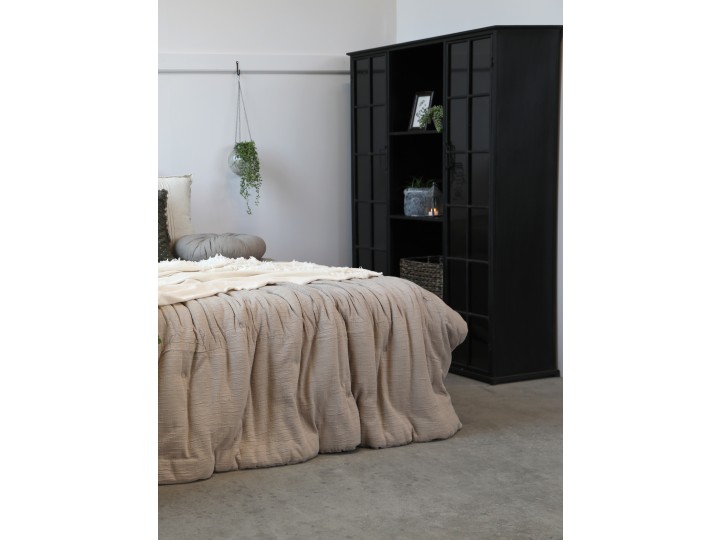 Factory Schrank mit 2 Glastüren und Schublade Chic Antique
