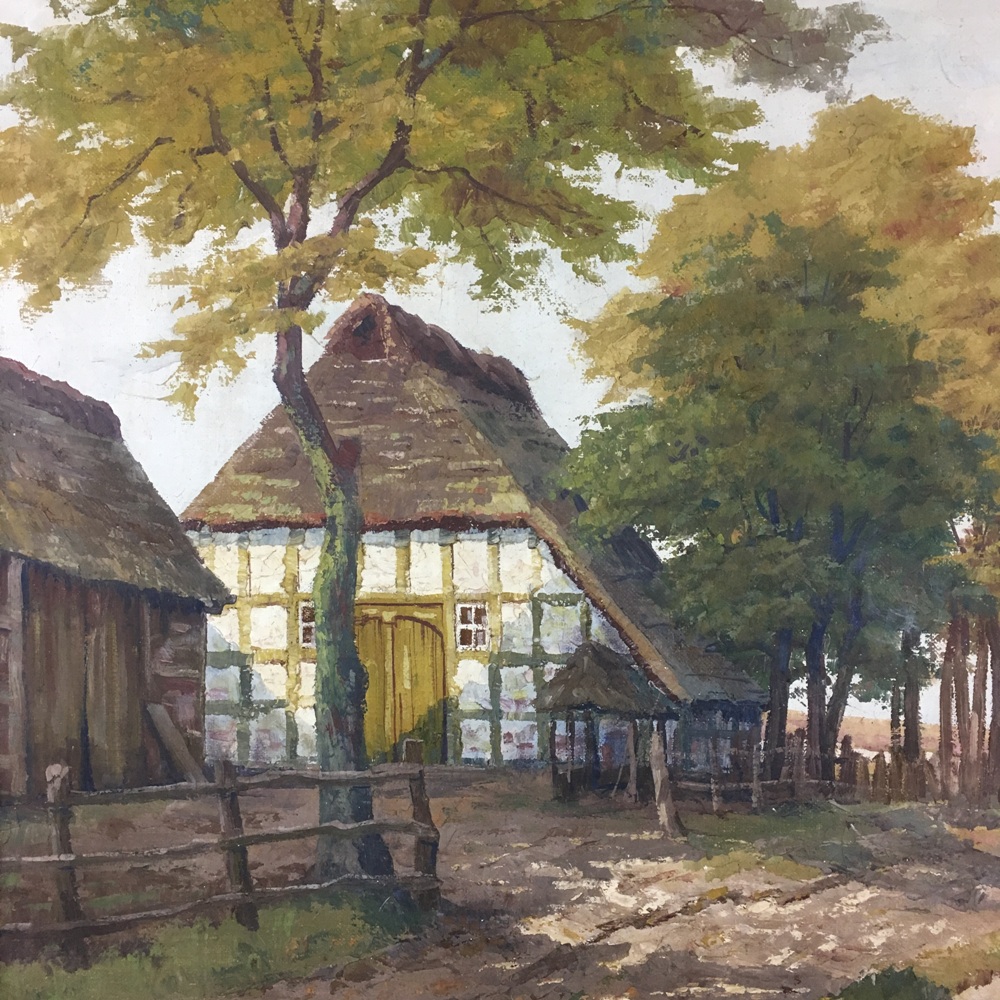 Landschaft mit Fachwerkhaus / Franz van der Glas (1878 - 1964)