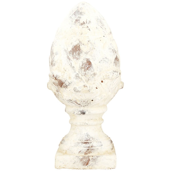 Zapfen Valo im ANTIK-LOOK /  creme/weiß, Keramik, 16,5 cm x 16,5 cm x 35,5 cm