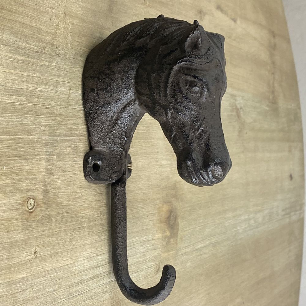 Wandhaken Pferdekopf aus Gußeisen / Haken