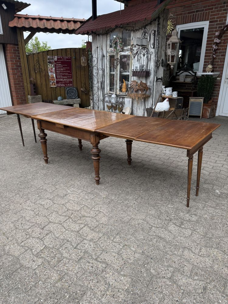 Antiker Kulissentisch um 1920 – Eiche – ausziehbar von 130 bis 350 cm – DIY