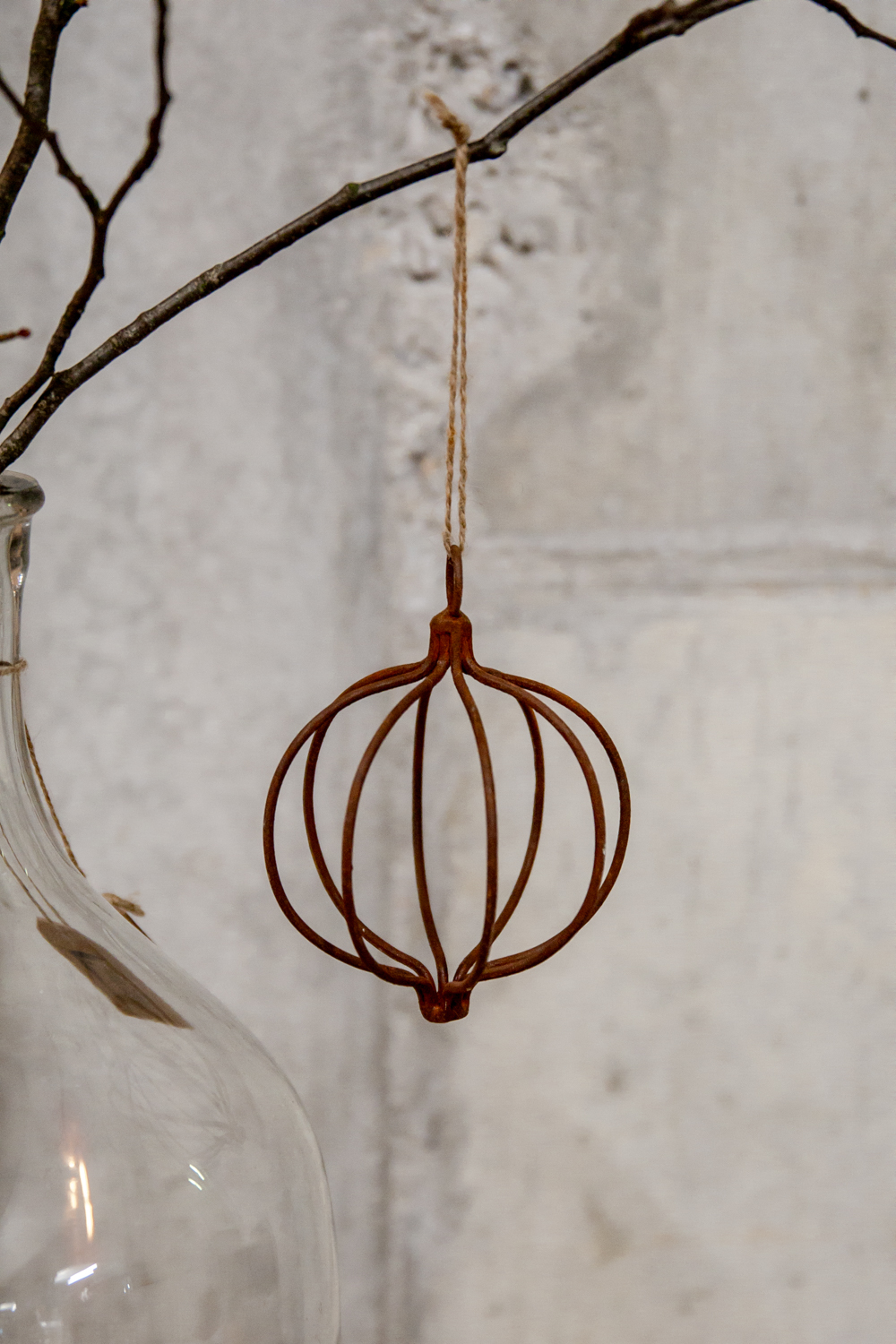„Rustic Glow – 2er-Set Drahtkugeln in Rost-Optik“