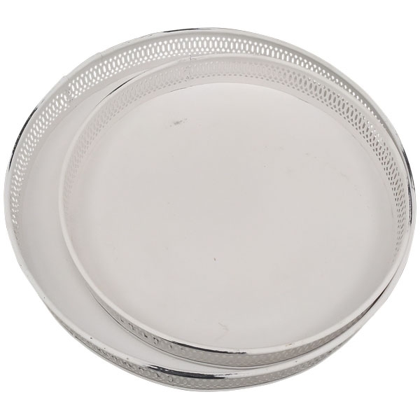 Tablett Set/2 im Vintagelook, weiß, Metall, 26x26x4 cm, 31x31x4 cm