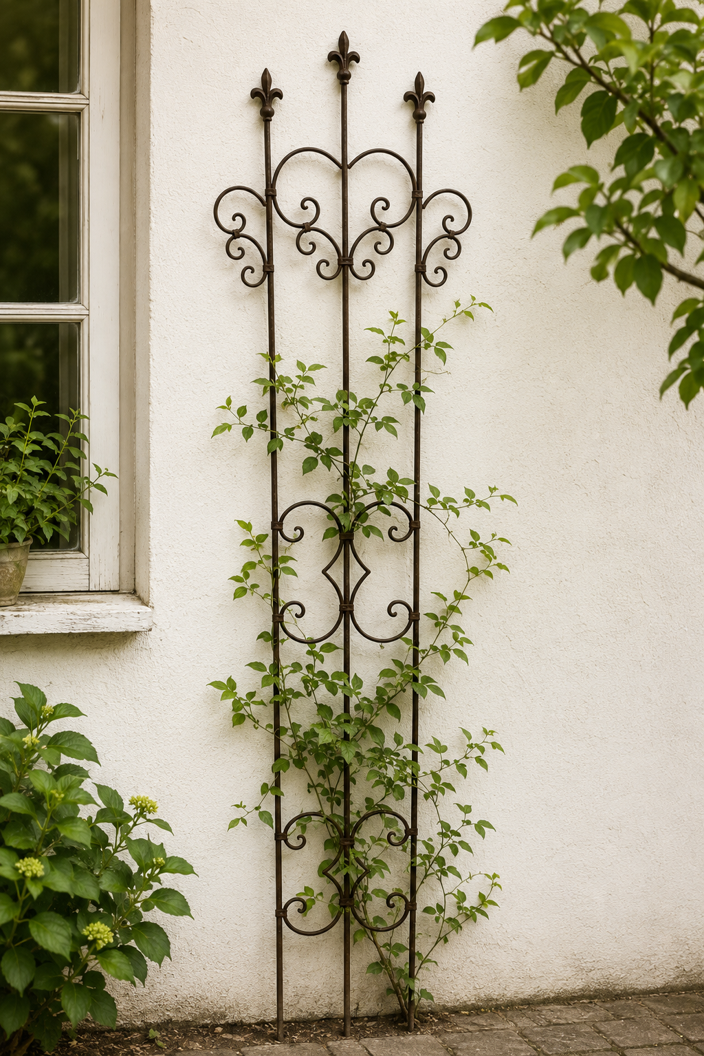 Rankgitter „GIOVANNI“ – schmales Rankgitter aus Metall für Haus, Garten & Terrasse
