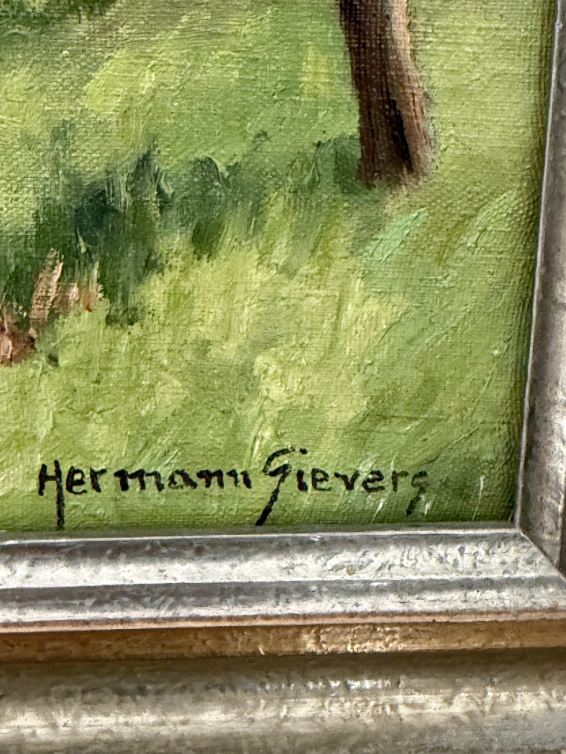 Original Hermann Sievers (1884–1965) – „Obstbaumblüte an der Este im Alten Land“ | Öl auf Leinwand