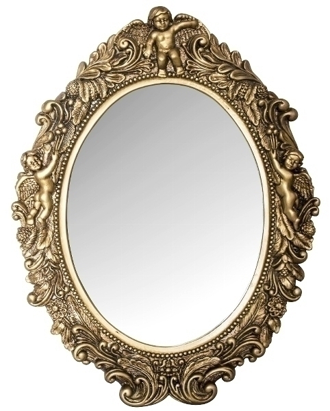 Ovaler Spiegel Mogallal, gold