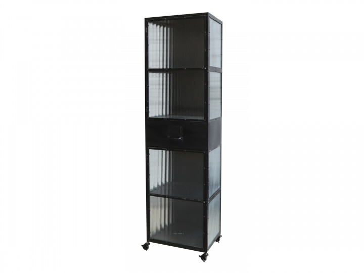 Factory Metall - Schrank mit mattiertem Glas