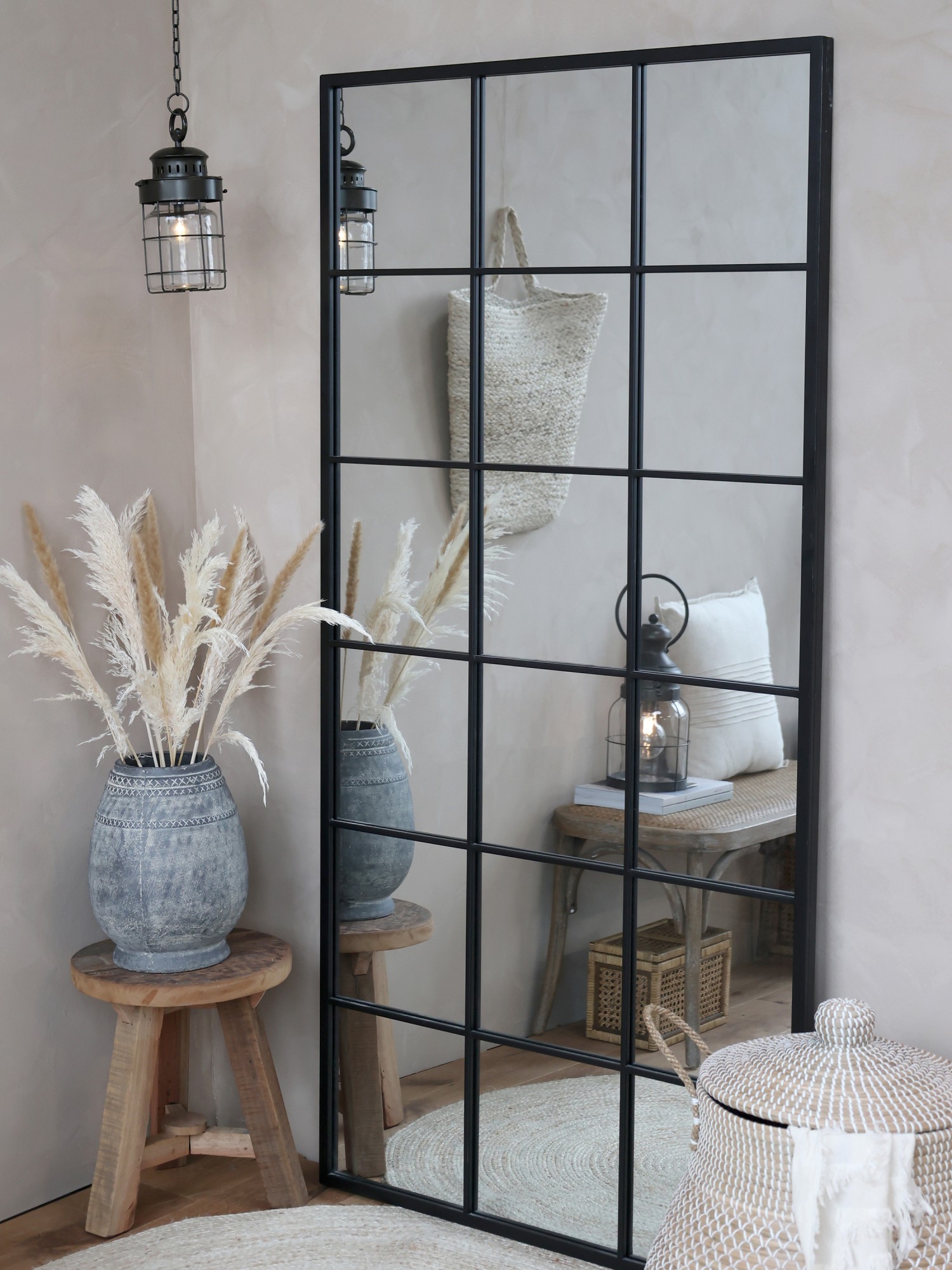 großer Factory Spiegel 180cm Chic Antique
