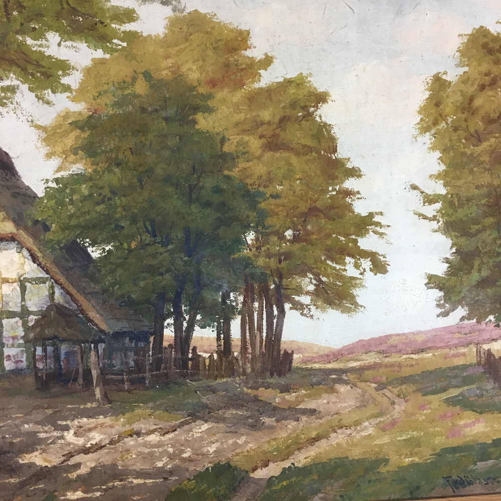 Landschaft mit Fachwerkhaus / Franz van der Glas (1878 - 1964)