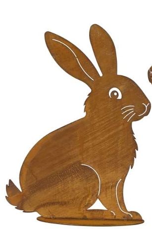 Gartenfigur „Hase“ aus Eisen – Edelrost Deko zum Stellen
