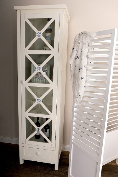 Vitrine Marina, mit 1 Tür und Schublade