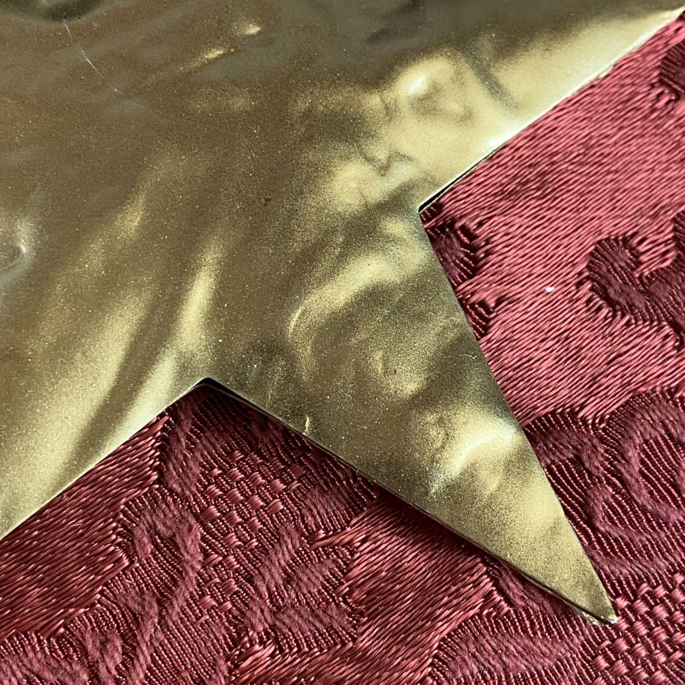Weihnachtsbaumschmuck aus Metall / Stern GOLD gehämmert / Handarbeit