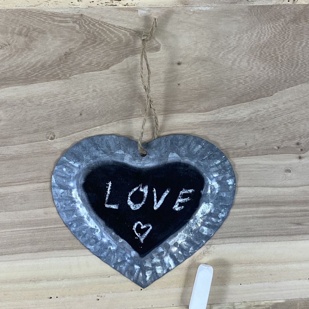 Herztafel aus Zinkblech / Tafel zum aufhängen