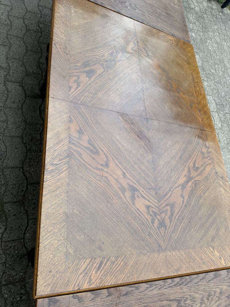 Antiker Kulissentisch um 1920 – Eiche – ausziehbar von 130 bis 350 cm – DIY