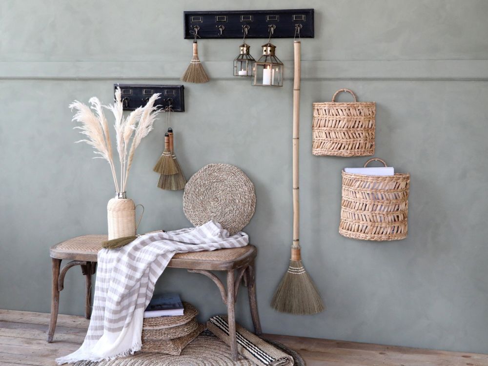 Sitzbank mit Korbflecht / Chic Antique