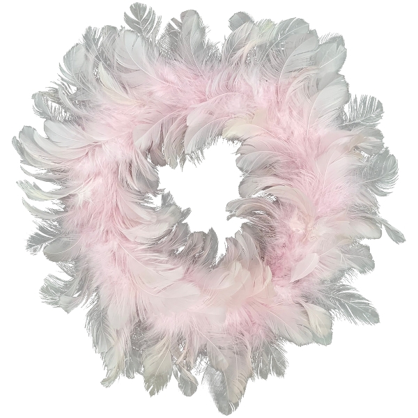 Federkranz / Osterkranz, pink Durchmesser 25 cm