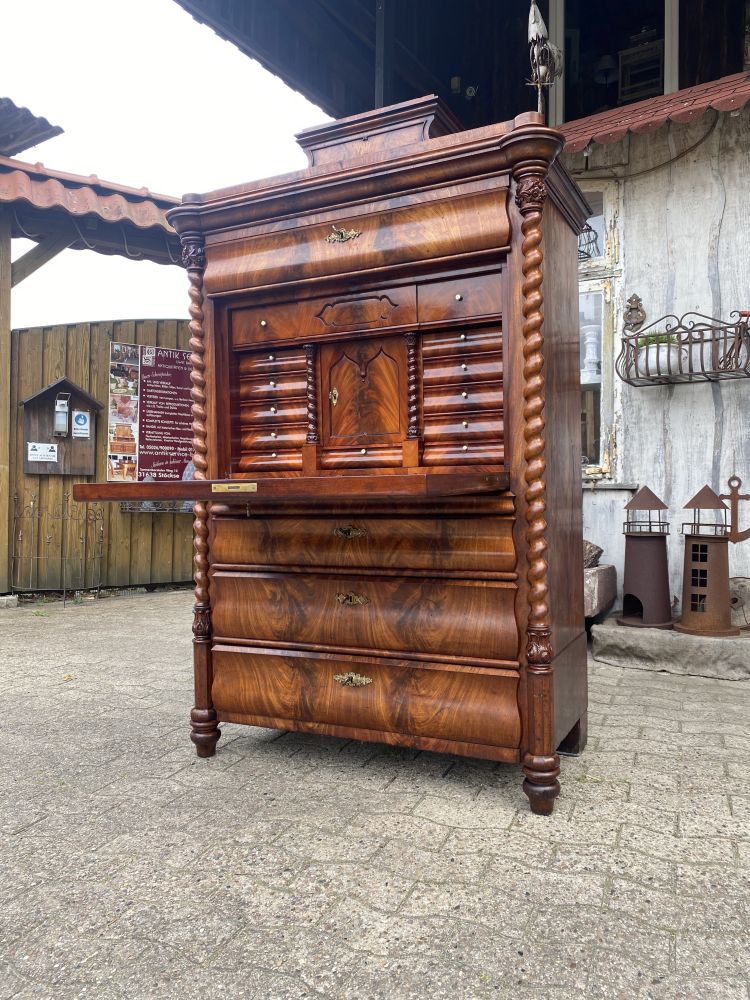 antiker Sekretär / Mahagoniholz / um 1850