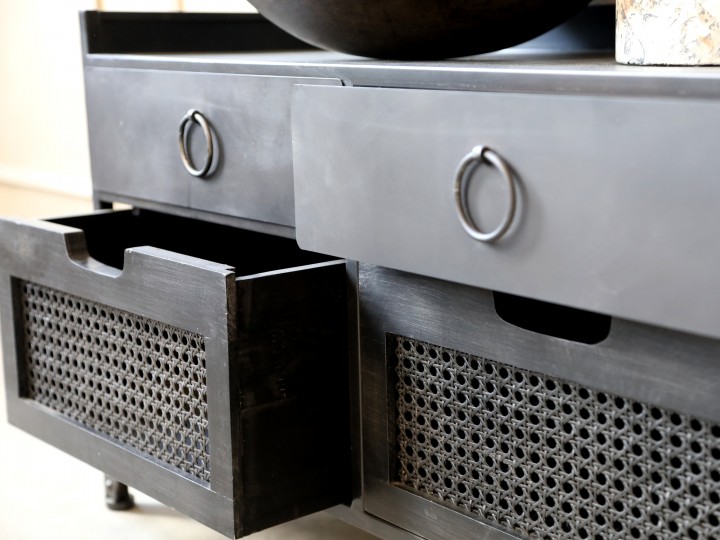 Kommode aus Metall mit 6 Schubladen
