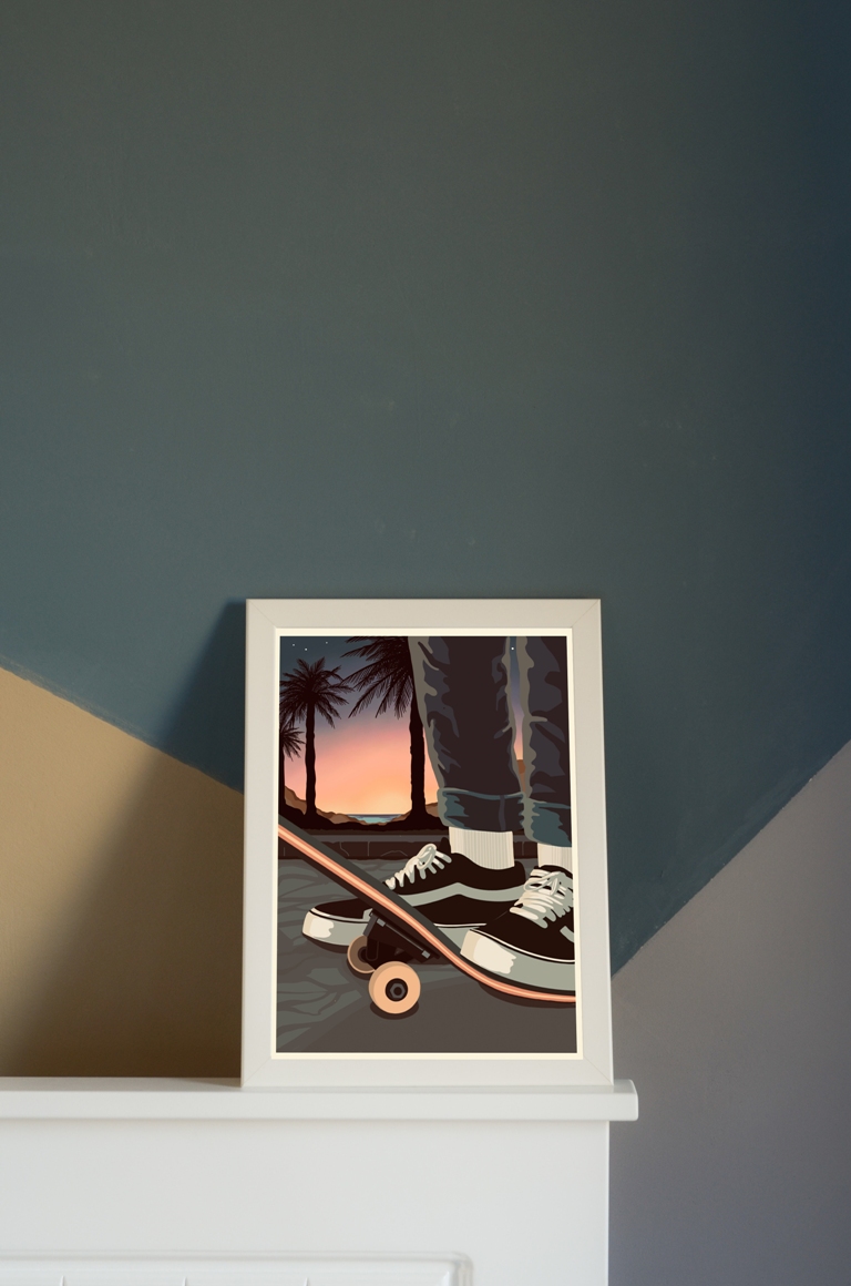 Poster SKATER im Vintage-Look / DIN A3