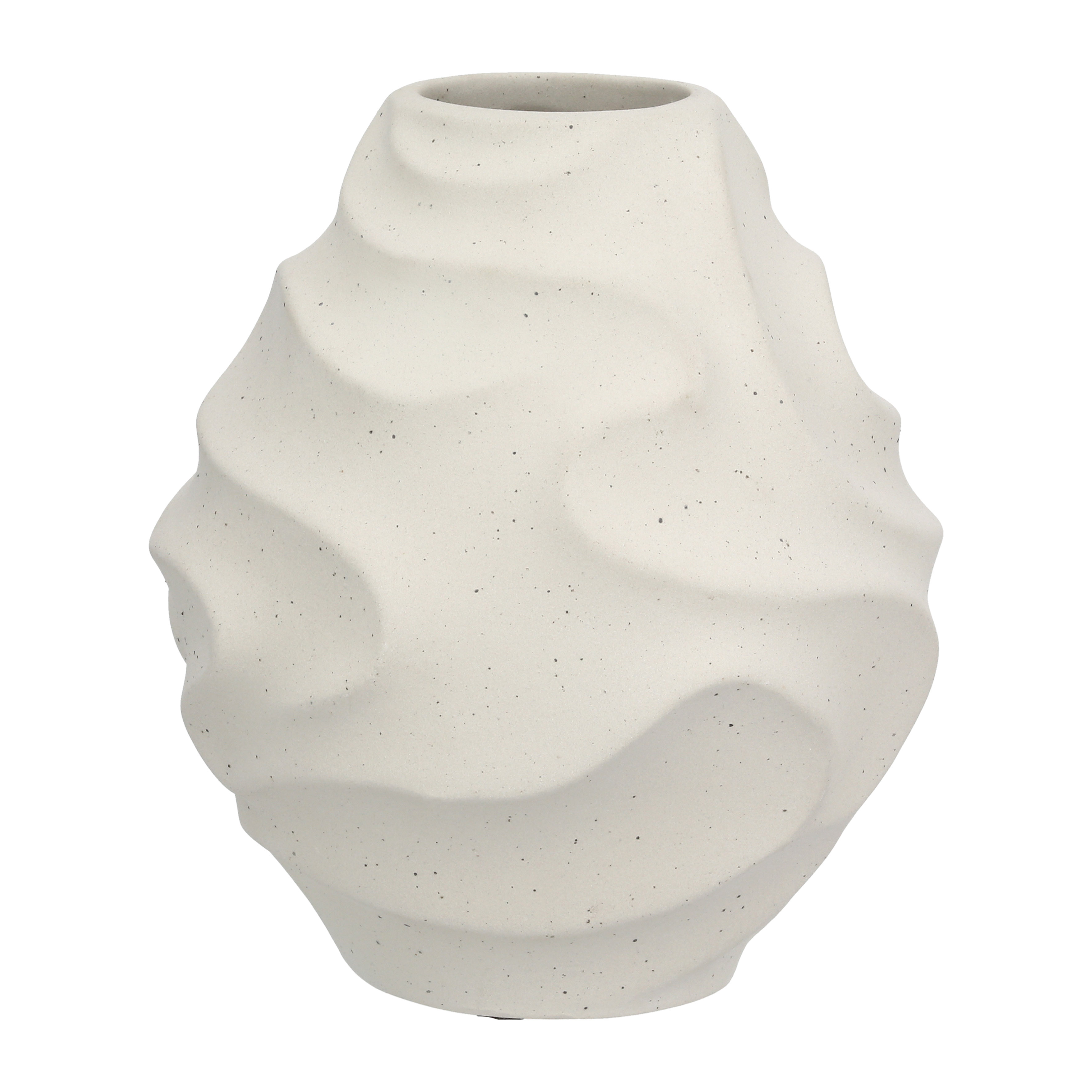 „Ondulas Dot – Runde Designer-Vase in Hellgrau“