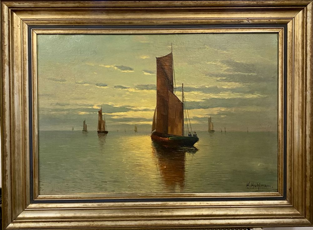 Schiffsbild von H. Kuhlmann geb. 1936 / Hamburger Maler