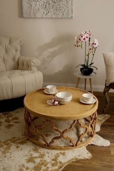 Couchtisch Amazonia Höhe ca. 37 cm, Ø 80cm, naturfarbend