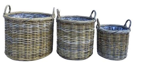 NATIVO MAXI HANDLE – Rattankörbe Set/3