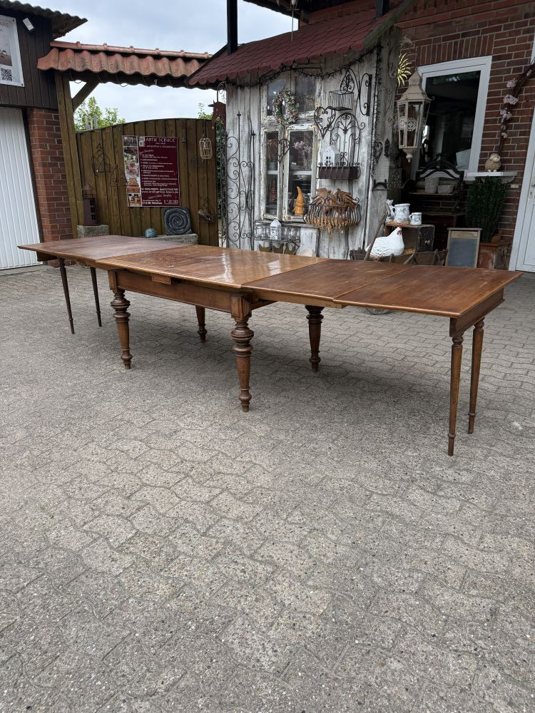 Antiker Kulissentisch um 1920 – Eiche – ausziehbar von 130 bis 350 cm – DIY