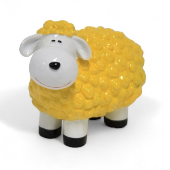 Deko Schaf „Farbtupfer“ Gelb – 20 cm