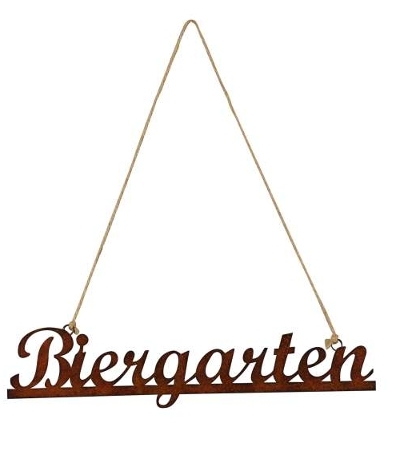 Biergarten Schild aus Metall z. hängen