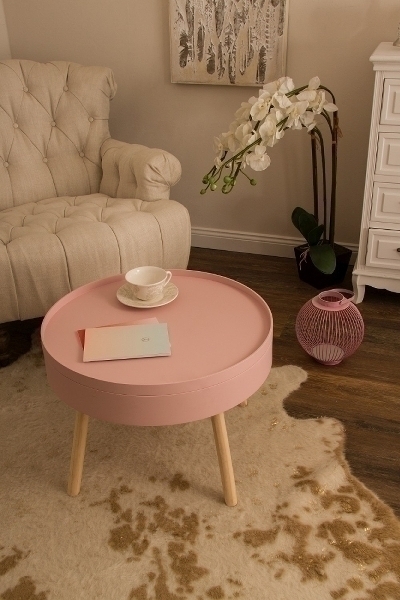 Beistelltisch Lynn, mit Stauraum, rosa FSC 100% GFA-COC-002292-EG
