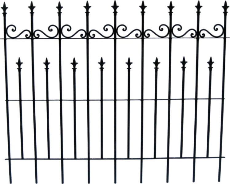 Zaun aus Metall " BARENGA" / Zaunteil / verziert / Vintagelook