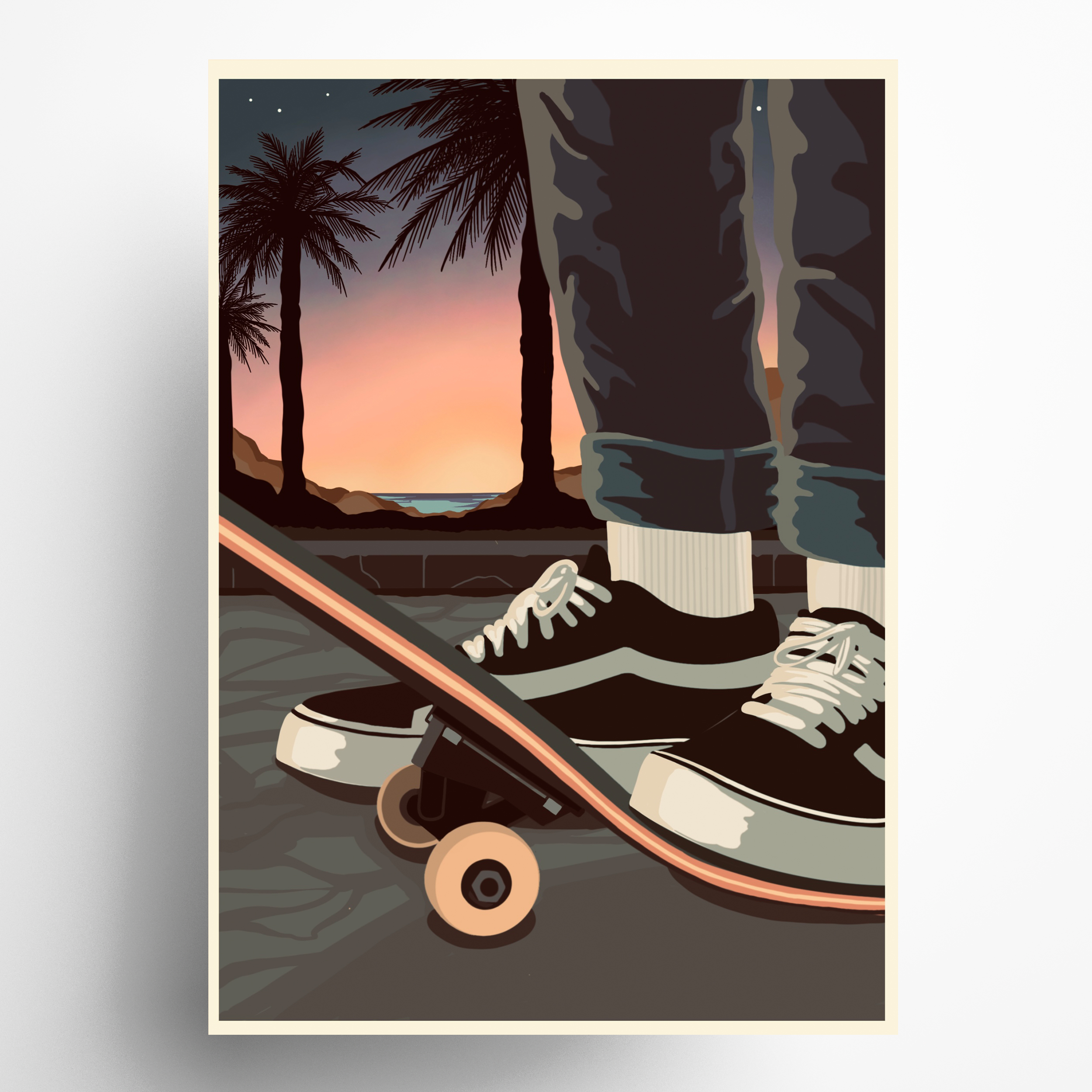Poster SKATER im Vintage-Look / DIN A3